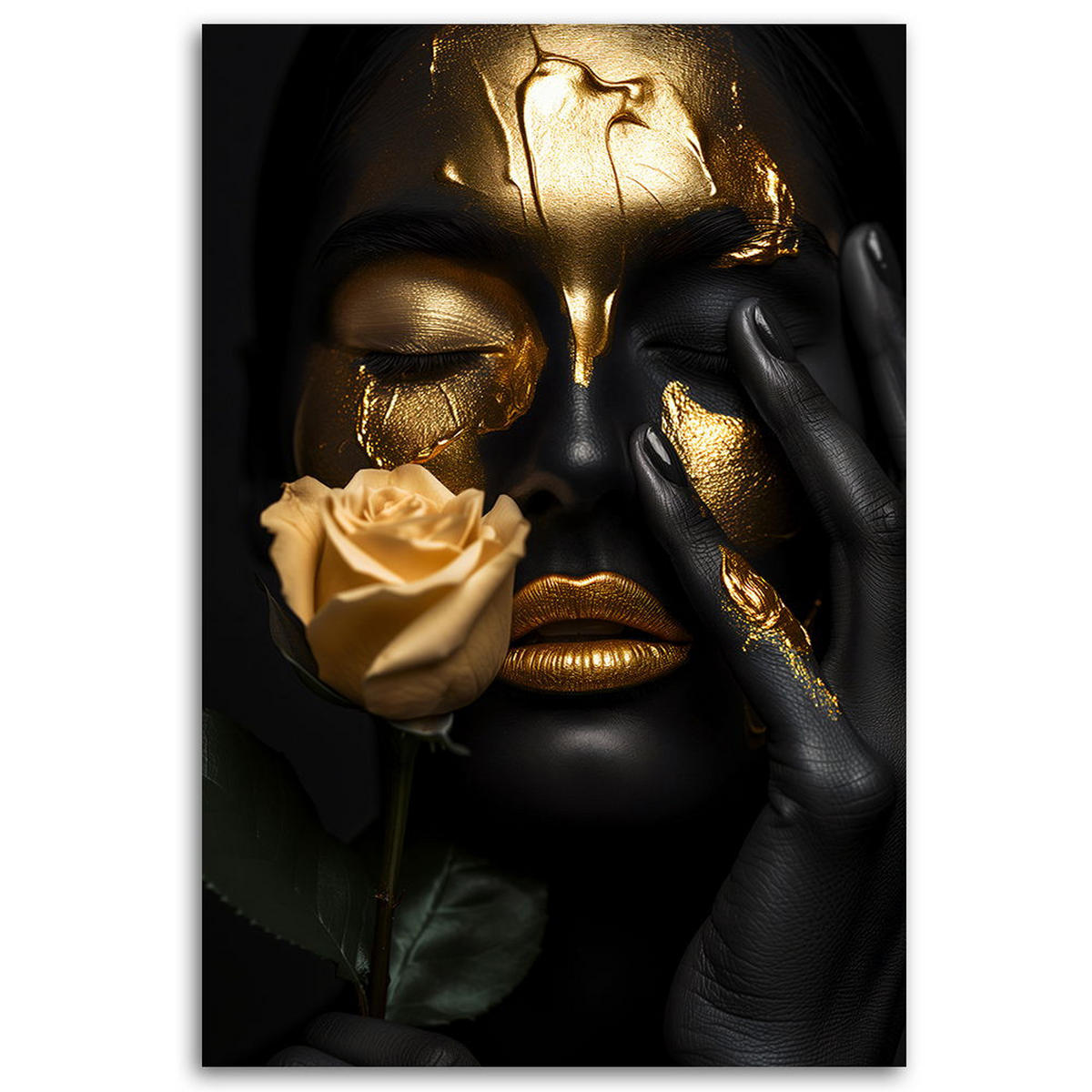 KUNSTDRUCK Schwarz 40/60 cm - Schwarz, Textil (40/60cm) - KUNSTLOFT