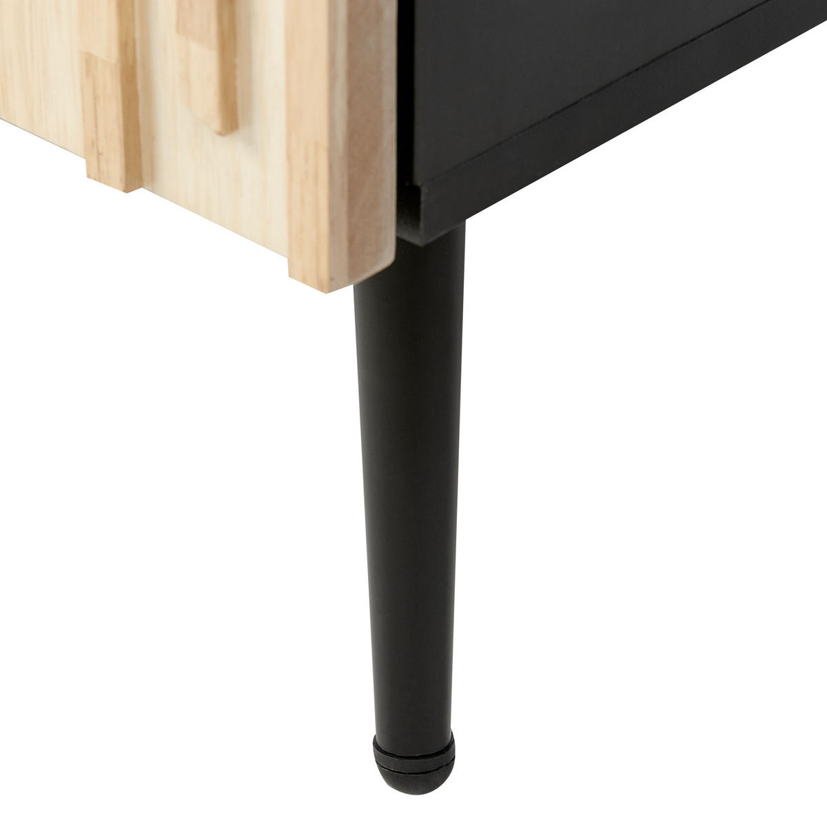 NACHTTISCH Heller Holzfarbton/Schwarz Dalcross - Hellbraun/Schwarz, Holzwerkstoff (40/50/35cm) - Beliani