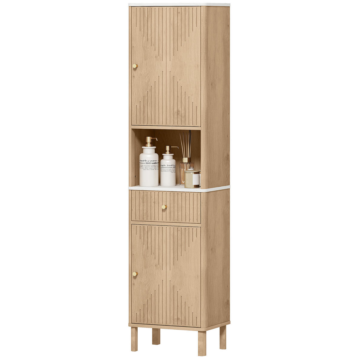 HOCHSCHRANK DE-12490 41,5/30/168 cm Eiche - Eichefarben, Holzwerkstoff (30/168/41.5cm) - ComfortXL