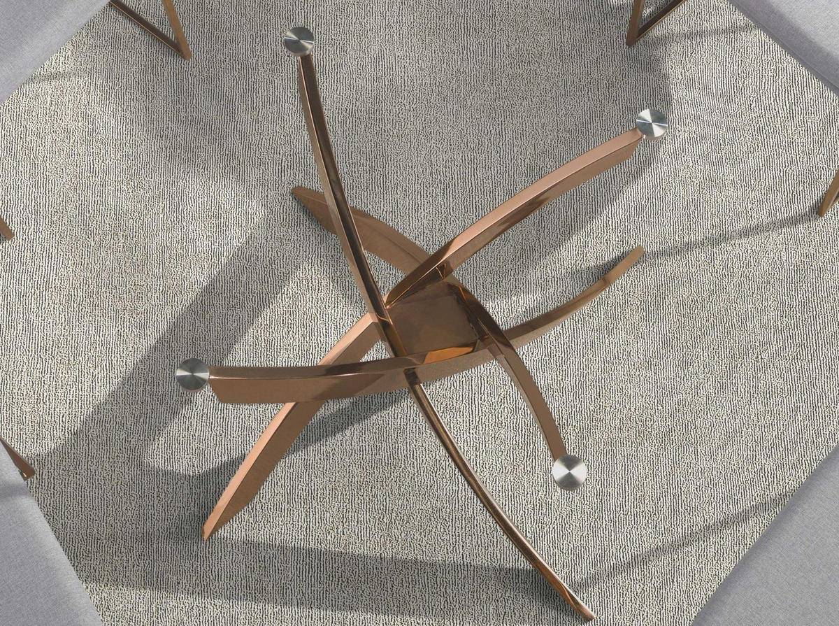 ESSTISCH Runder Esstisch aus gehärtetem Glas und rosa Stahl Ø110/75 cm - Pink/Hellrosa, Glas/Metall (110/110/75cm) - ANGEL CERDA