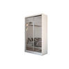 SCHWEBETÜRENSCHRANK FIORELLA 120/216/61 cm 2-türig mit Spiegel Weiß - Weiß, Holzwerkstoff (120/216/61cm) - MASSENO