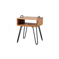 NACHTTISCH QARO Holz Akazie - Braun, Holz (40/48/34cm) - KAWOLA