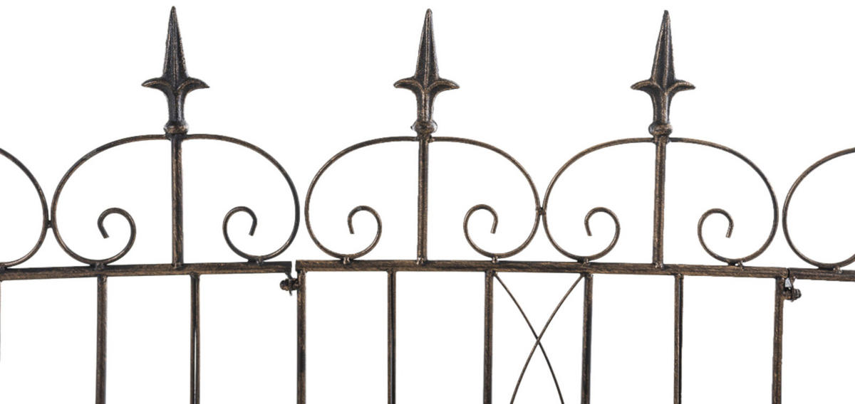 GARTENZAUN Linus 4er Set Antik 124x1x116cm Metall Bronze Steckzaun - Bronzefarben, Metall (124/116cm) - DELUKE