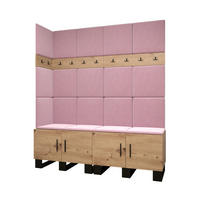 GARDEROBEN-SET 196/168/45,6 - Pink/Schwarz, Holz/Kunststoff (168/196/45.6cm) - Abiks Möbel