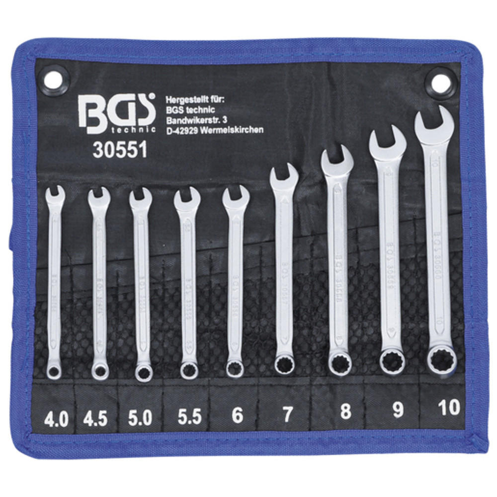 RING-MAULSCHLÜSSEL-SATZ SW 4-10 mm 9-tlg. - Multicolor, Kunststoff (300/230/25cm) - BGS technic