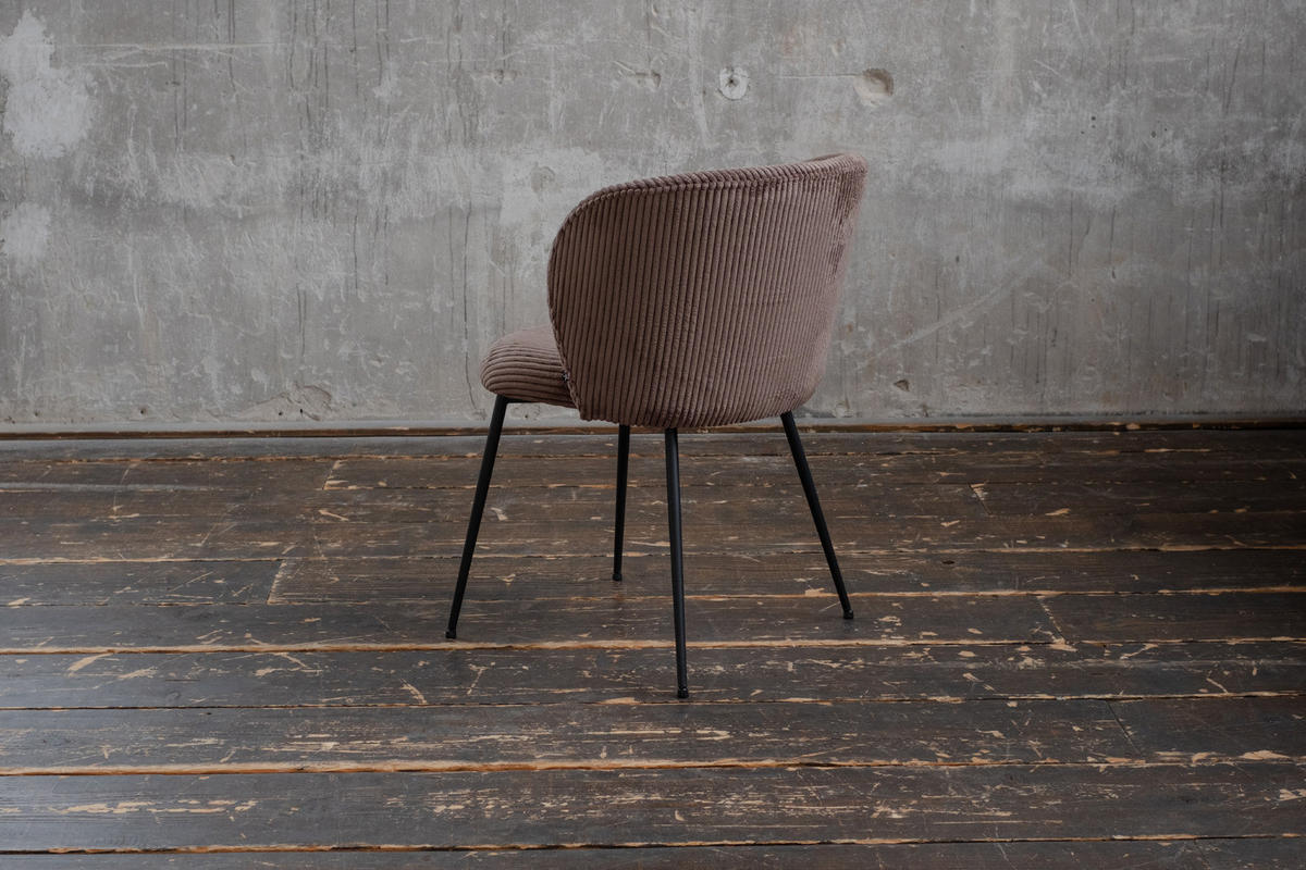 ESSZIMMERSTUHL LENA Braun Cord (1er-Set) - Dunkelbraun/Braun, Textil (54/78/53cm) - KAWOLA