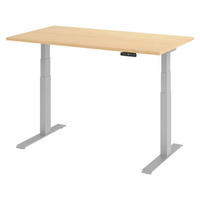 SCHREIBTISCH elektrisch XDKB 80/140/74 cm in Ahornfarben/Silberfarben - Silberfarben/Ahornfarben, Holzwerkstoff (80/140/74cm) - bümö