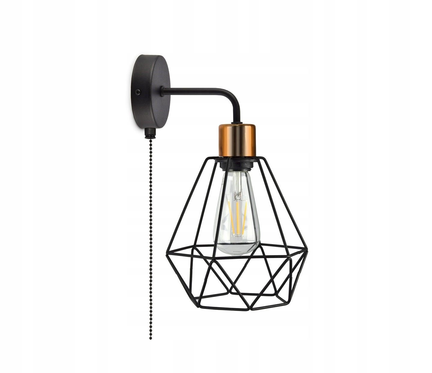 WANDLEUCHTE EDISON II - Goldfarben/Schwarz, Metall (22/35/20cm) - kiki design