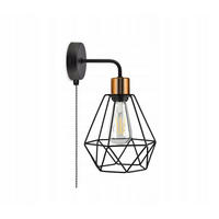 WANDLEUCHTE EDISON II - Goldfarben/Schwarz, Metall (22/35/20cm) - kiki design