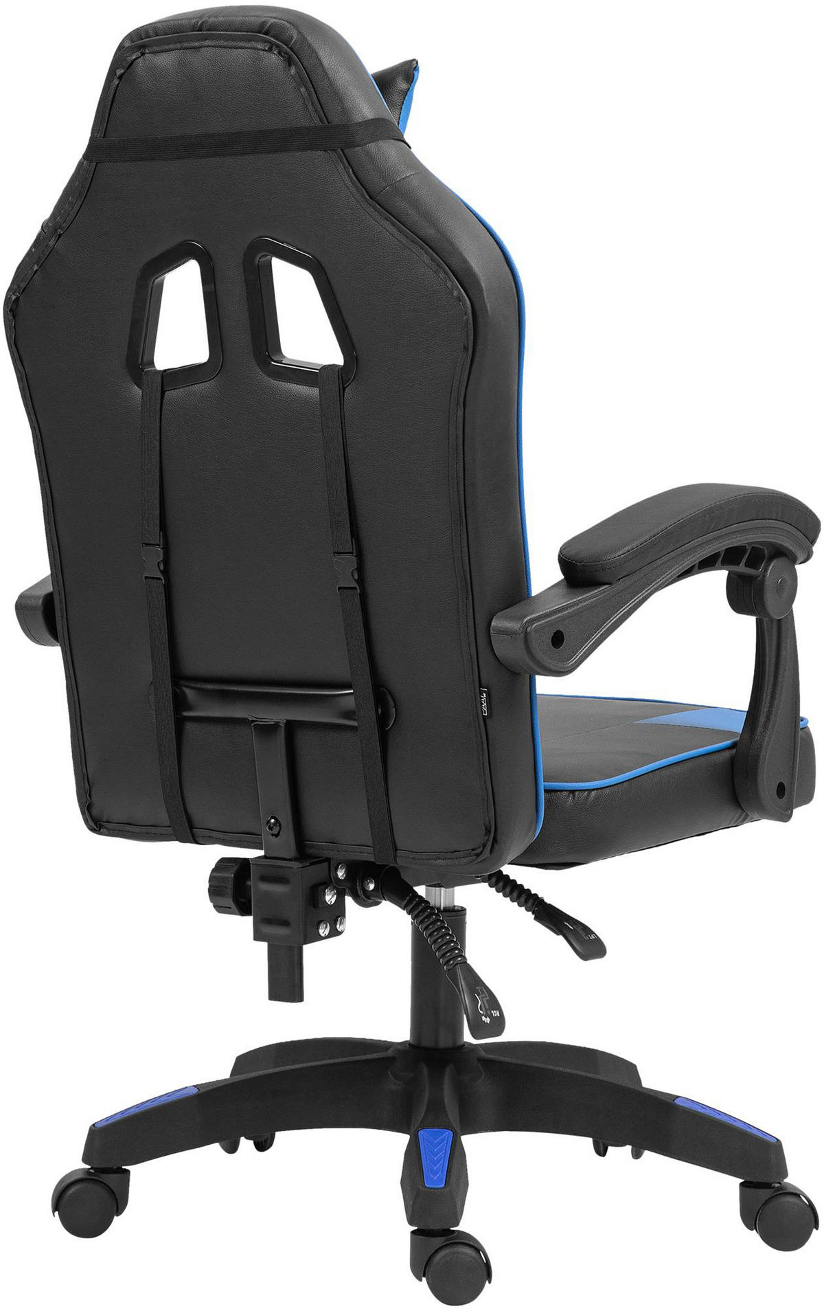 BÜROSTUHL Calyx Kunstleder schwarz/blau - Blau/Schwarz, Metall (60/121/59cm) - TPFLiving