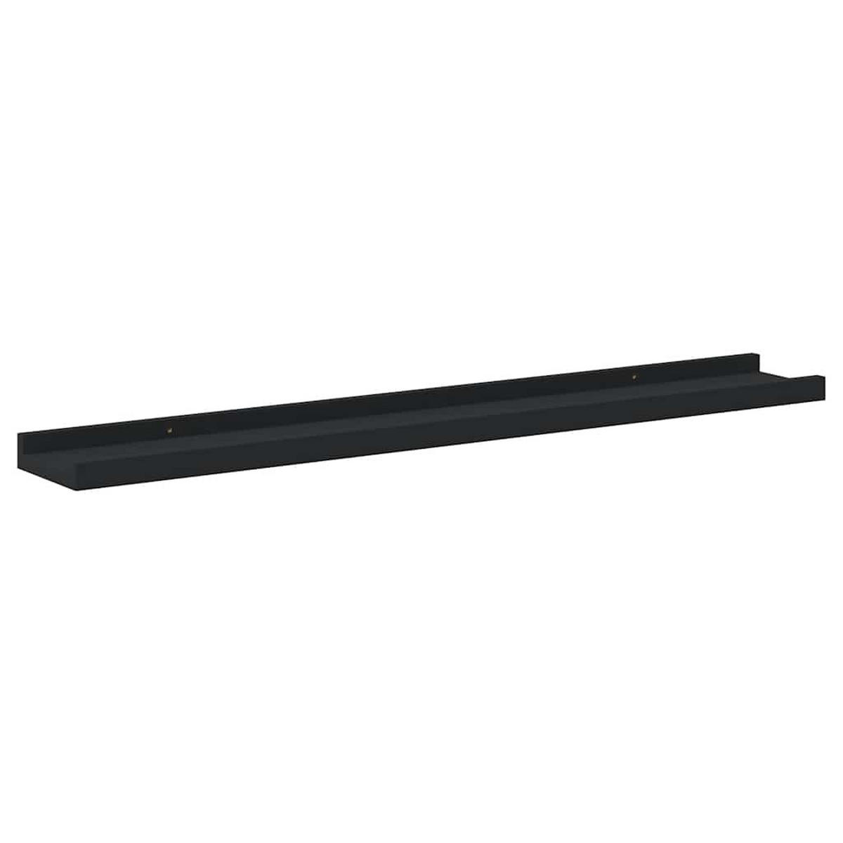 WANDREGALSET U-Form 2-teilig 80/9/3 cm aus MDF Schwarz - Schwarz, Holzwerkstoff (80/3/9cm) - vidaXL
