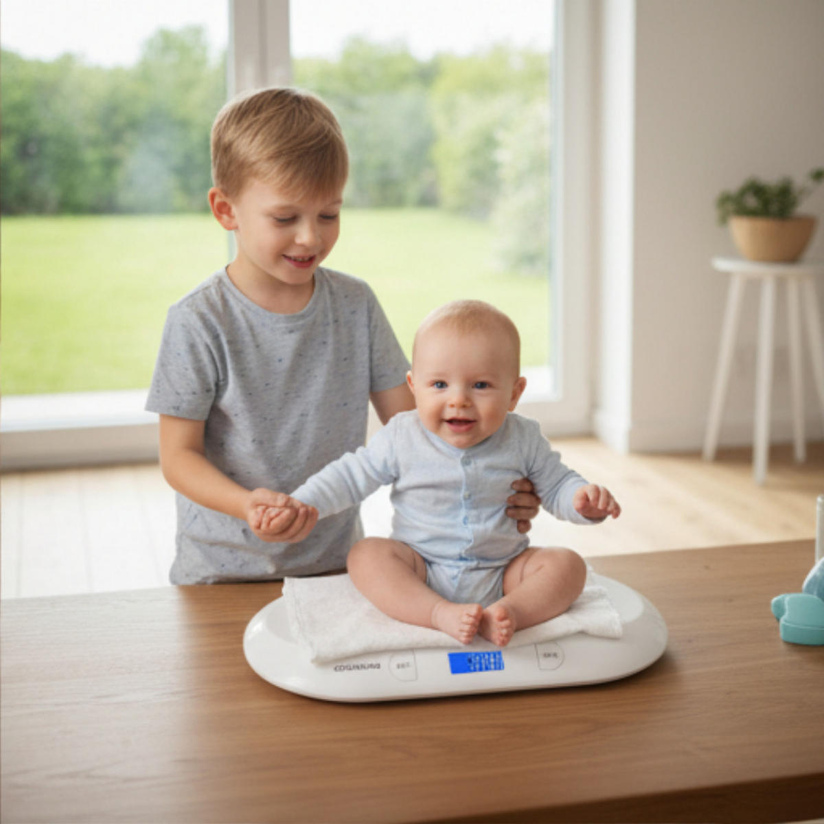 BABYWAAGE Weiß 20 Kg, Digital, Personenwaage, Säuglingswaage, Kinderwaage, Präzisionswaage, LCD Display, Haushalt, Genau, Modern, Praktisch - Weiß, Kunststoff (31.8/54.5cm) - Grundig