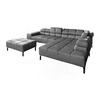 ECKSOFA NELSON Anthrazit Leder Relaxfunktion - Anthrazit/Schwarz, Leder/Metall (321/216cm) - KAWOLA