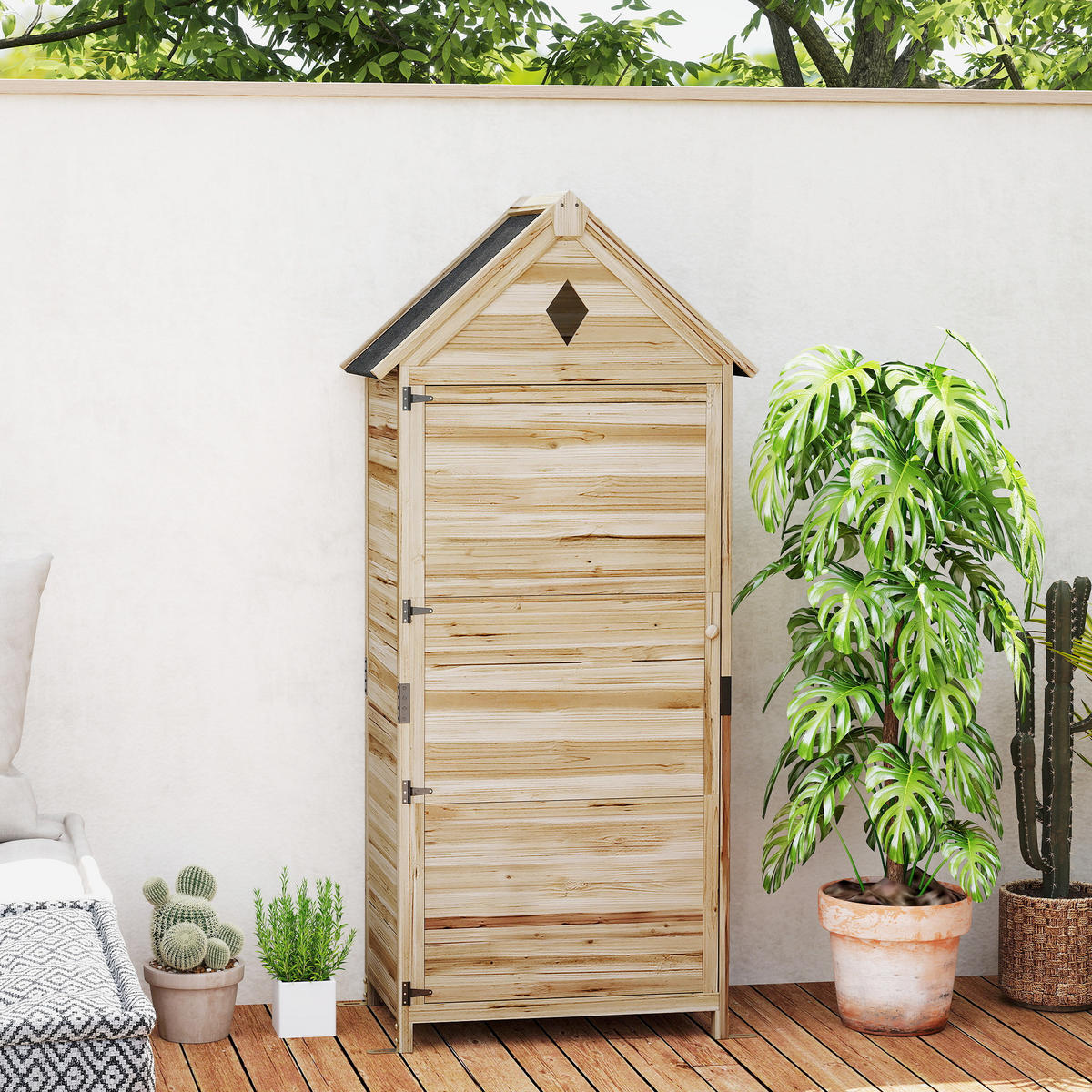GARTENSCHUPPEN DE-09234 Hellbraun - Naturfarben, Holz (49/170/80cm) - ComfortXL