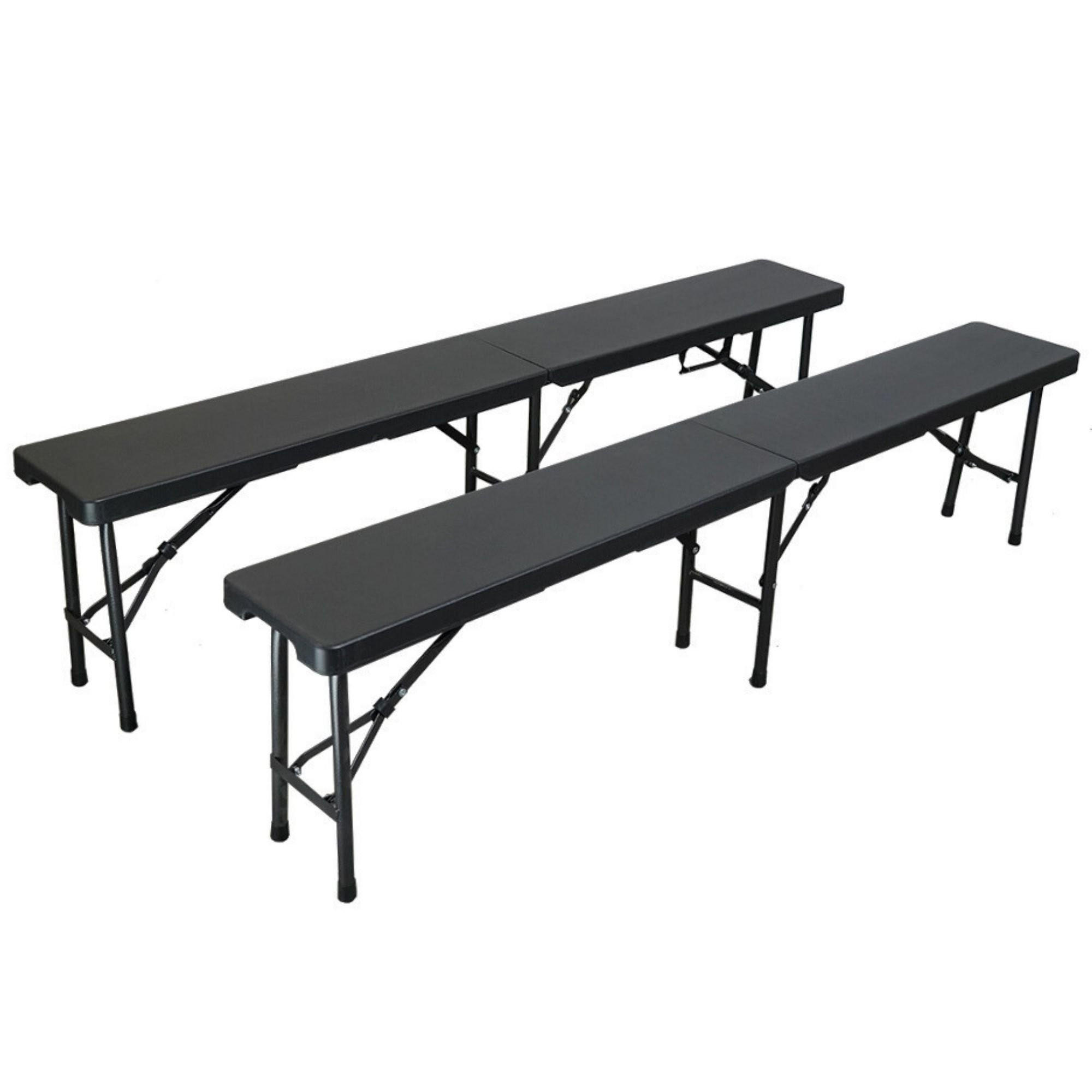 BIERBANK 2er Set klappbar wetterfest 8 Personen Kunststoff Schwarz - Schwarz, Kunststoff (180/43/43cm) - CHEFGASTRO