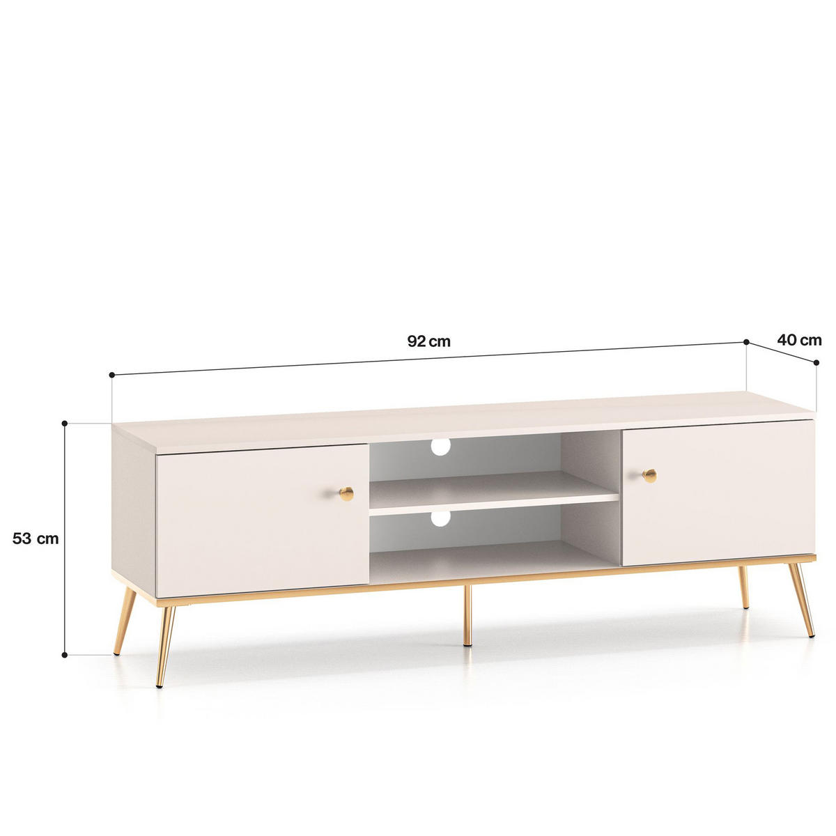 TV-LOWBOARD FRALIA,Creme - Creme, Holzwerkstoff (160/53/40cm) - KONSIMO®