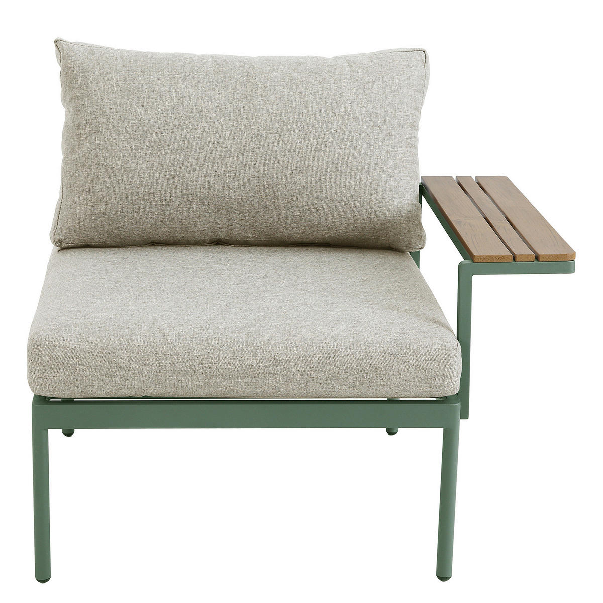 MODULARES LOUNGESET - 3-teilig - Stahl / Olefin - Grün, Kunststoff/Textil - home24