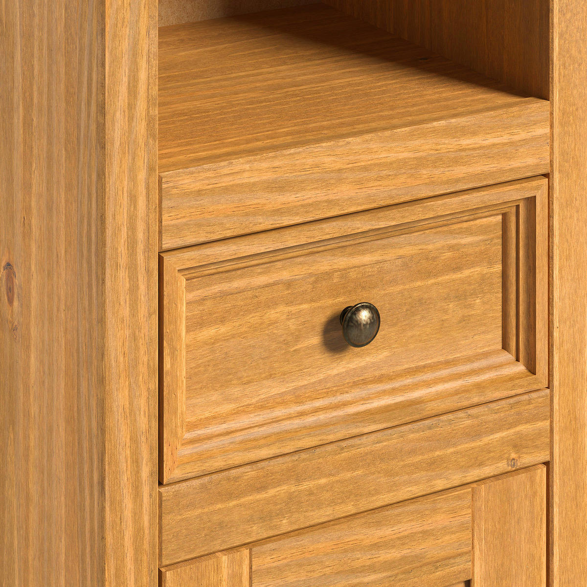 MASSIVER HOCHSCHRANK - Kiefer - Kieferfarben, Holz (45/190/35cm) - home24