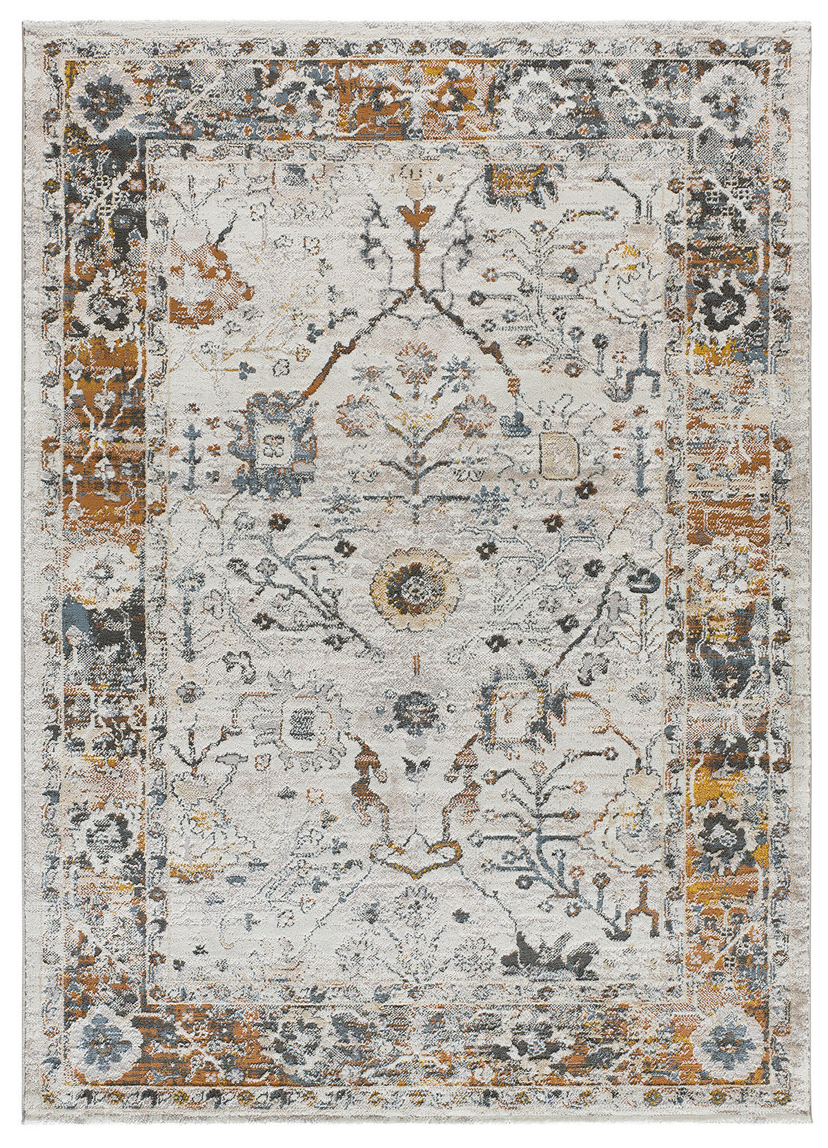 VINTAGE-TEPPICH Gepuderten Farben Springs 115/170 cm - Pastellblau/Beige, Textil (115/170cm) - Atticgo