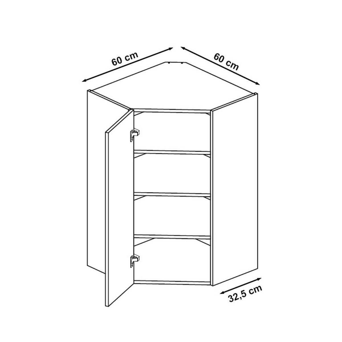 ECKHÄNGESCHRANK Brerra RAL 1019 graubeige Matt / Eiche Artisan Matt 60 / 60 / 96cm - Graubraun/Eiche Artisan, Holz/Holzwerkstoff (60/96/60cm) - Feldmann-Wohnen