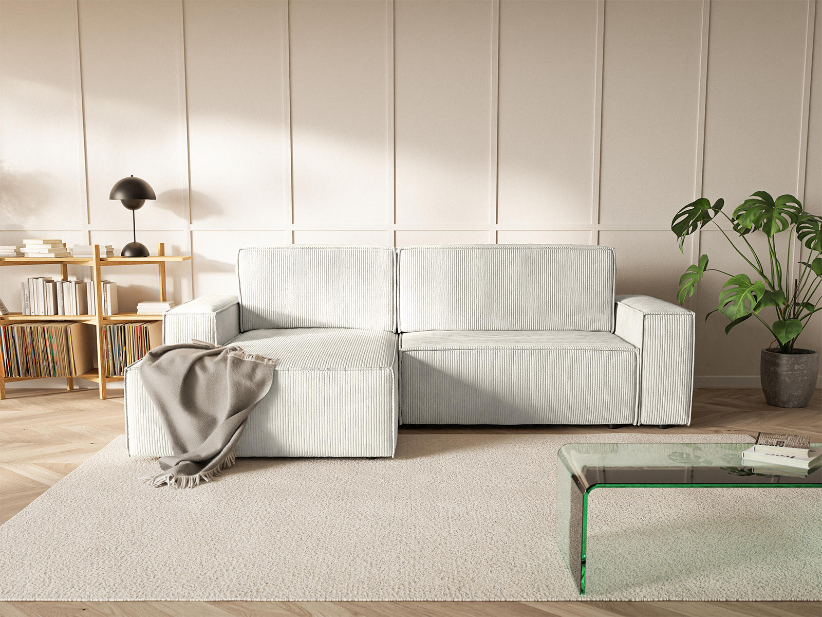 Thumbnail - Fedve Ecksofa, Creme, Textil, L-Form,L-Form, 267x167 cm, Wohnzimmer, Sofas & Couches, Wohnlandschaften, Ecksofas