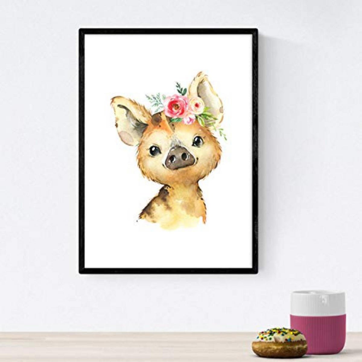 POSTER Set mit 4 Hyäne, Fuchs und Stinktier Reh A3 Rahmenlos - Klar, Papier (29.7/3cm) - Nacnic