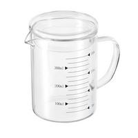 MESSBECHER 350ml Borosilikatglas mit Deckel und Ausguss - Schwarz, Glas (0.35L)