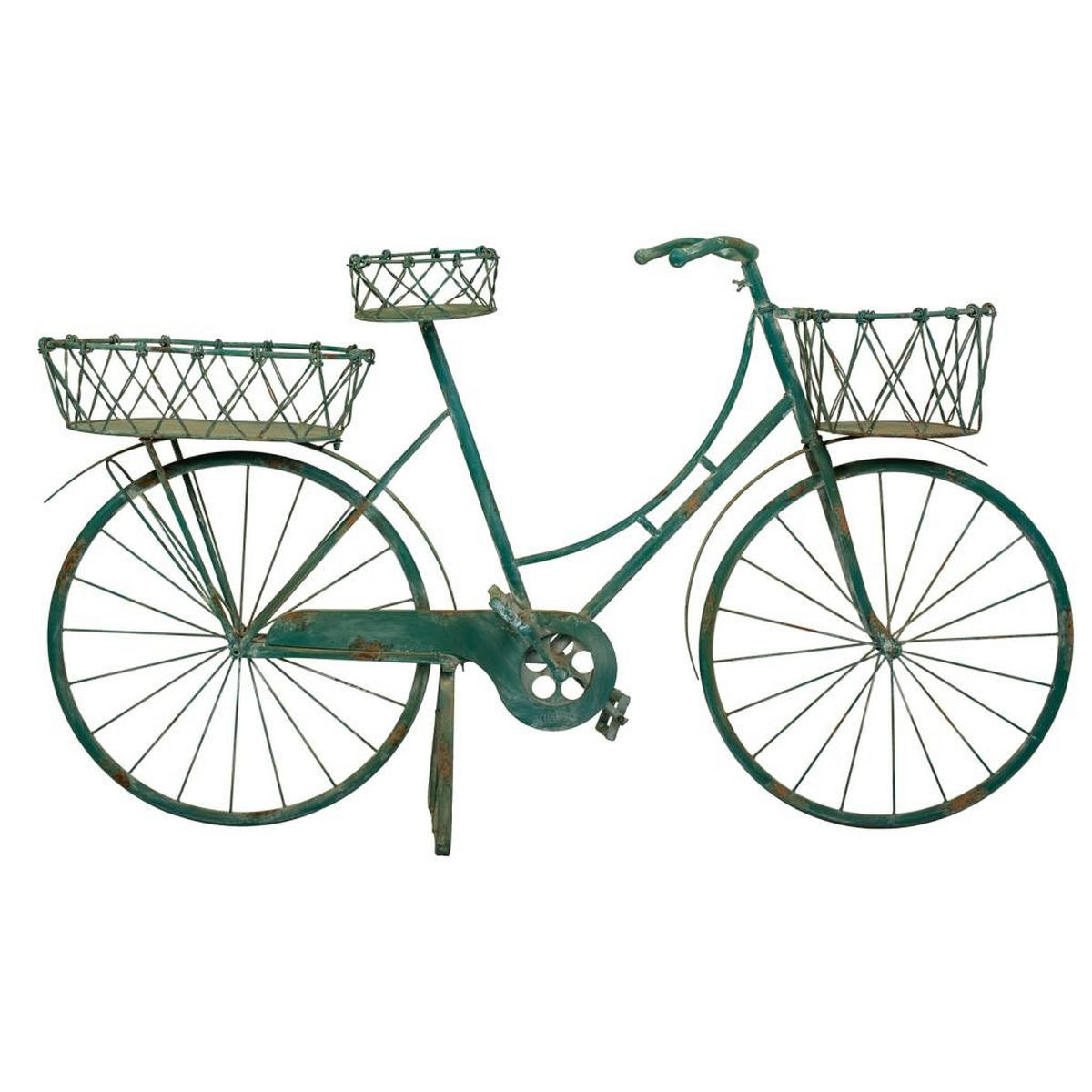 FAHRRAD metalldeko, Grün, 150x50x89 cm - Grün, Metall (150/89/50cm) - Wanderlust