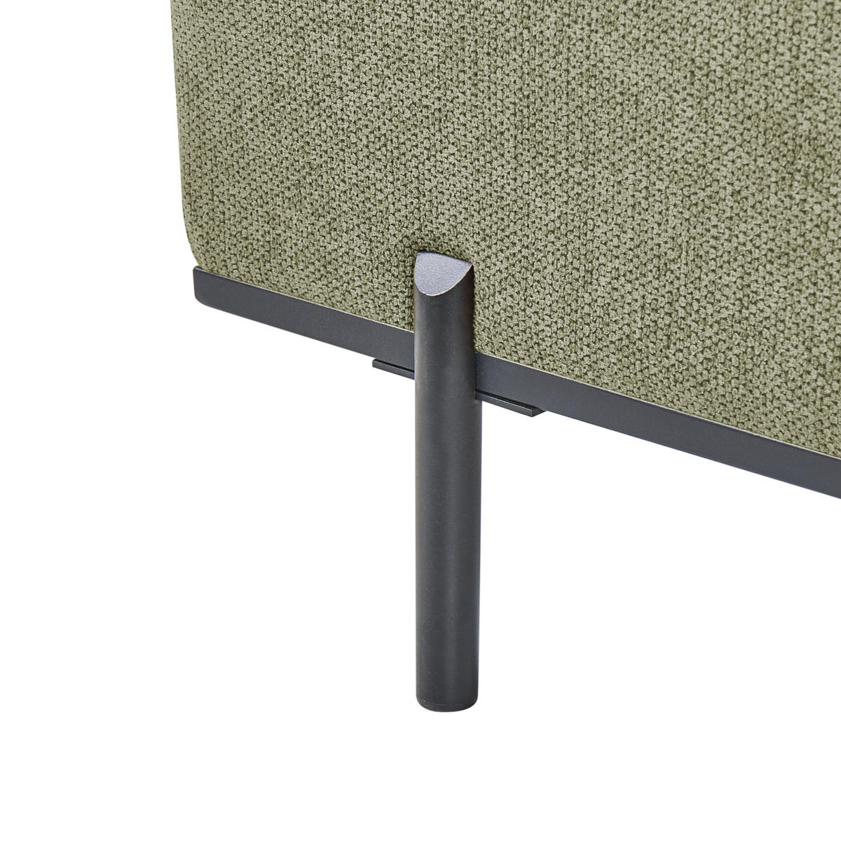 ČALOUNĚNÉ LEHÁTKO CHAISE LONGUE Umělý len Zelené Savasse - černá/zelená barva, textil (170/78/85cm) - Beliani