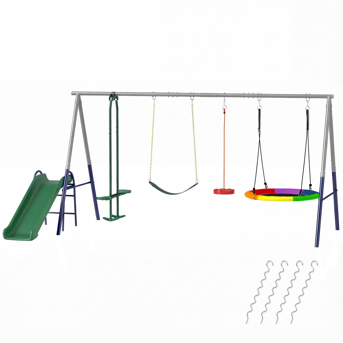SCHAUKELGESTELL 5-in-1 DE-09341 Mehrfarbig - Multicolor, Metall (196/382cm) - ComfortXL
