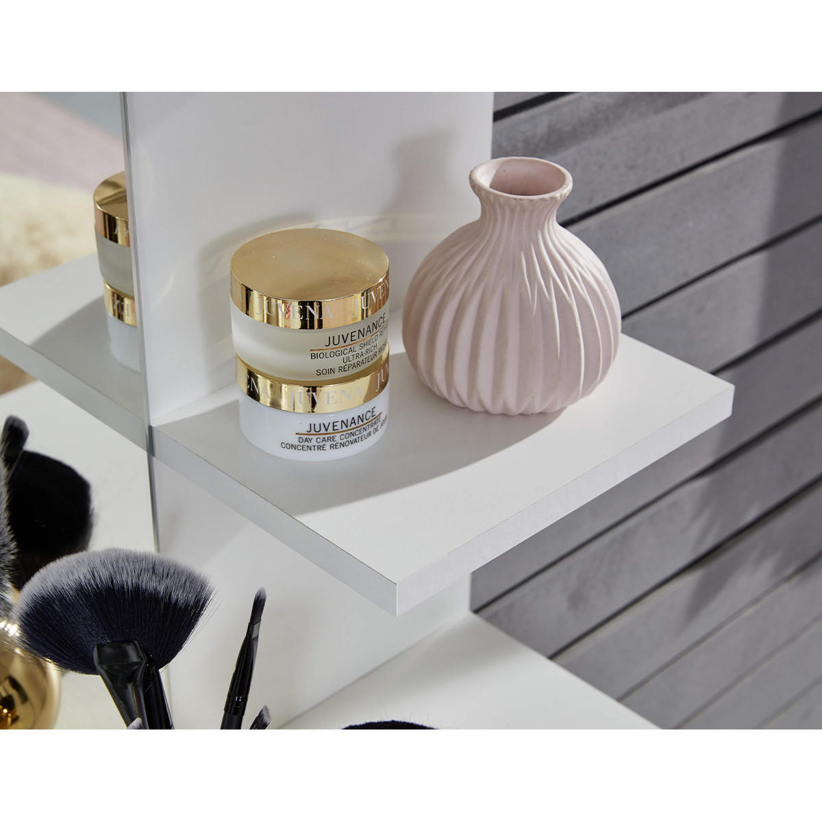 SCHMINKTISCH Basix Weiß - Weiß, Holzwerkstoff (85/140/40cm) - Trendteam