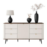 KOMMODE für den Flur AUTUMN 1D6S mit sechs Schubladen, Kaschmir / Nussbaum - Beige/Braun, Holzwerkstoff (160/82/40cm) - Lookway