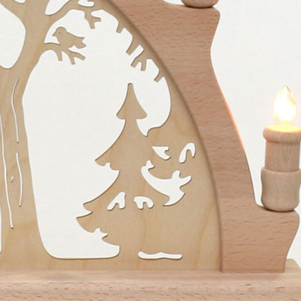 SCHWIBBOGEN Weihnachtsmann 7-flammig - Multicolor, Holz (0.1/1/0.1cm) - Dekoteam24