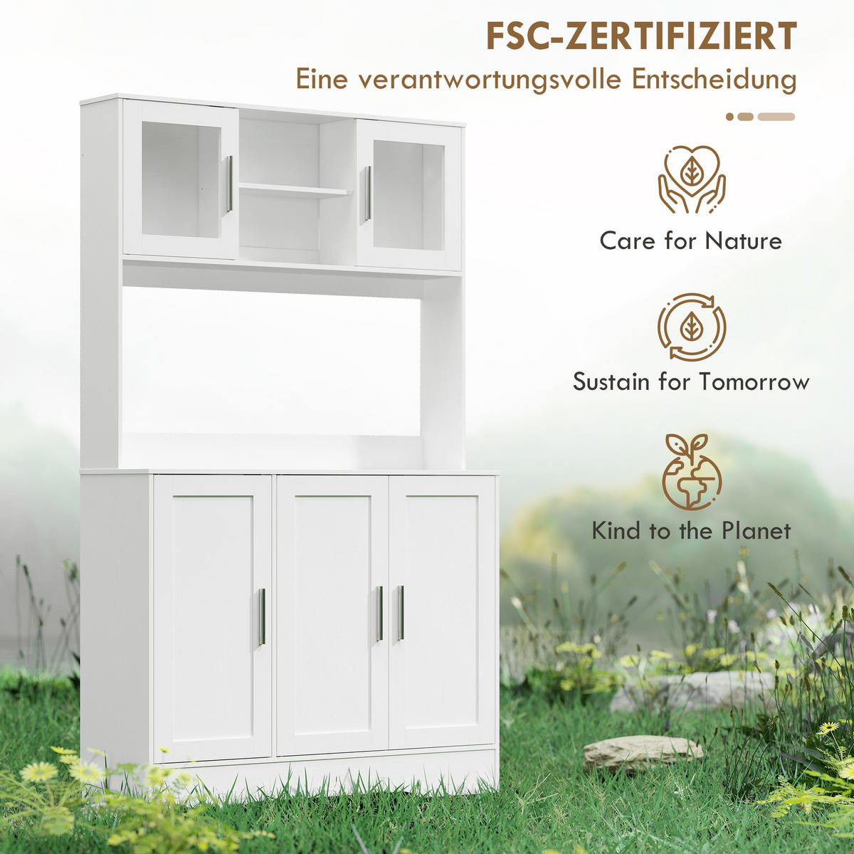 KÜCHENSCHRANK Spanplatte MDF Weiß - Weiß, Holz (35/180/108cm) - HOMCOM