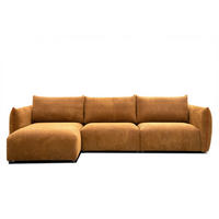 ECKSOFA TAUER 5-Sitzer, honig - Schwarz/Honig, Holzwerkstoff/Kunststoff (173/294cm) - Courtois Laville