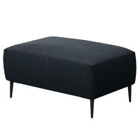 POLSTERHOCKER - Schwarz/Grau, Textil/Metall (90/45/60cm) - home24