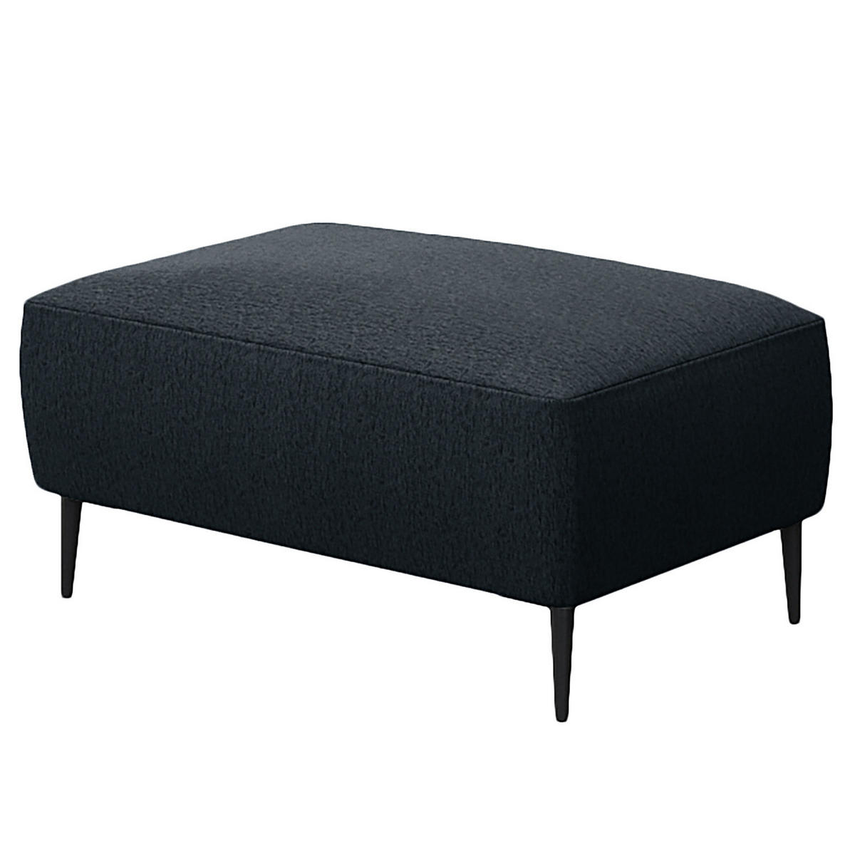 POLSTERHOCKER - Schwarz/Grau, Textil/Metall (90/45/60cm) - home24