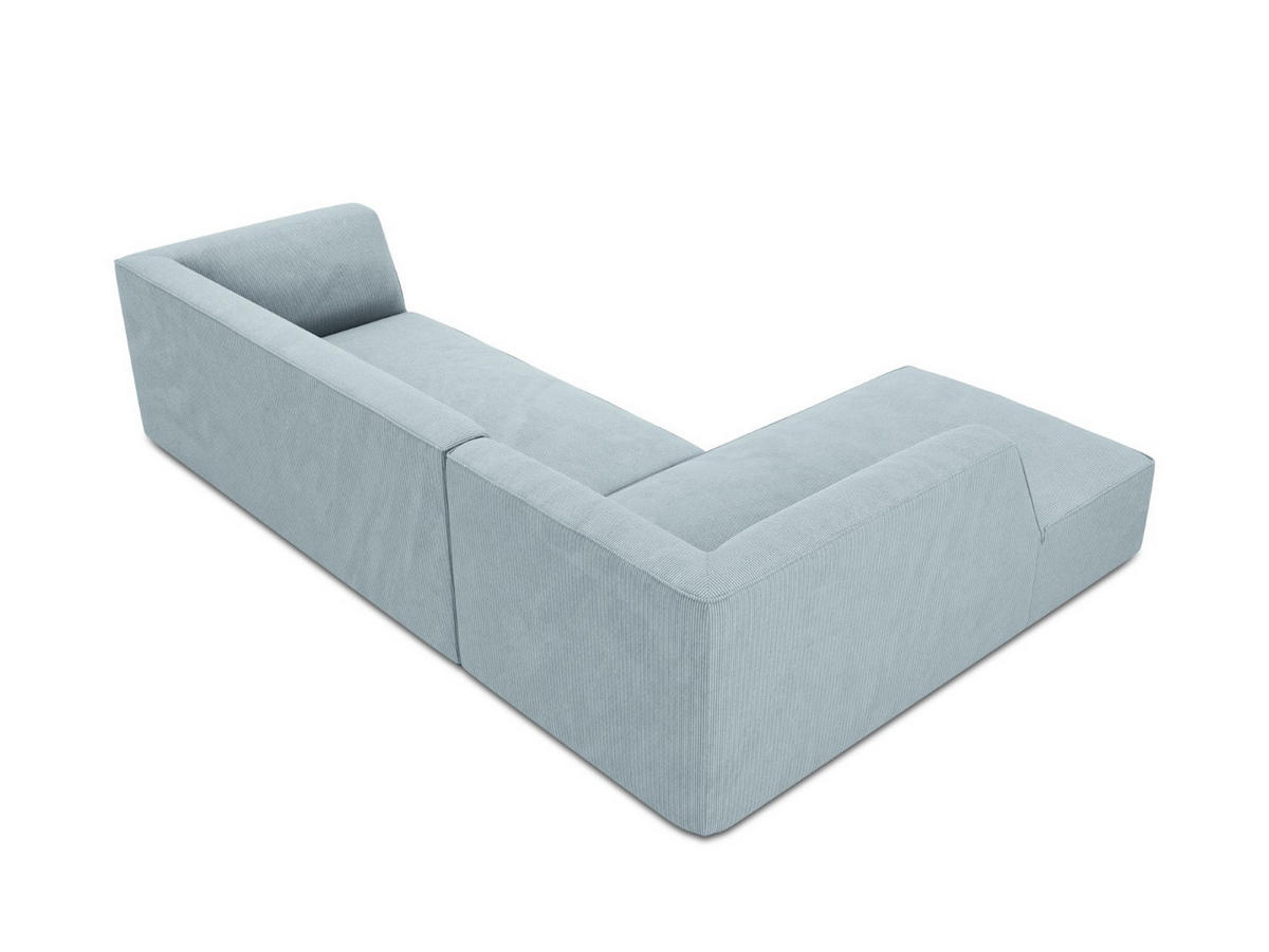 ECKSOFA links Ruby aus Cord hellblau 4 Sitzplätze - Hellblau, Textil (180/273cm) - Micadoni