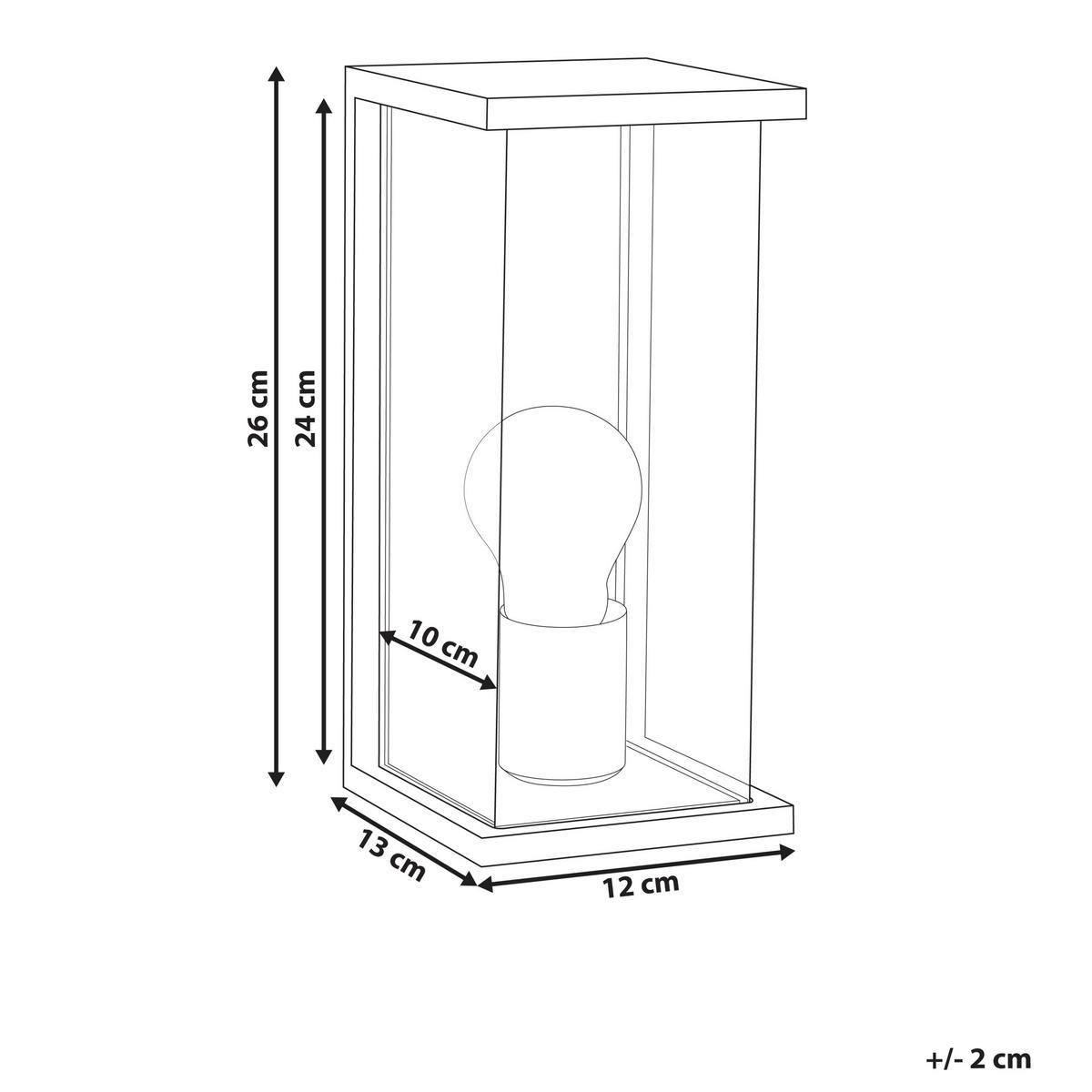 AUSSENWANDLEUCHTE Schwarz Wakal - Schwarz, Metall (12/26/13cm) - Beliani
