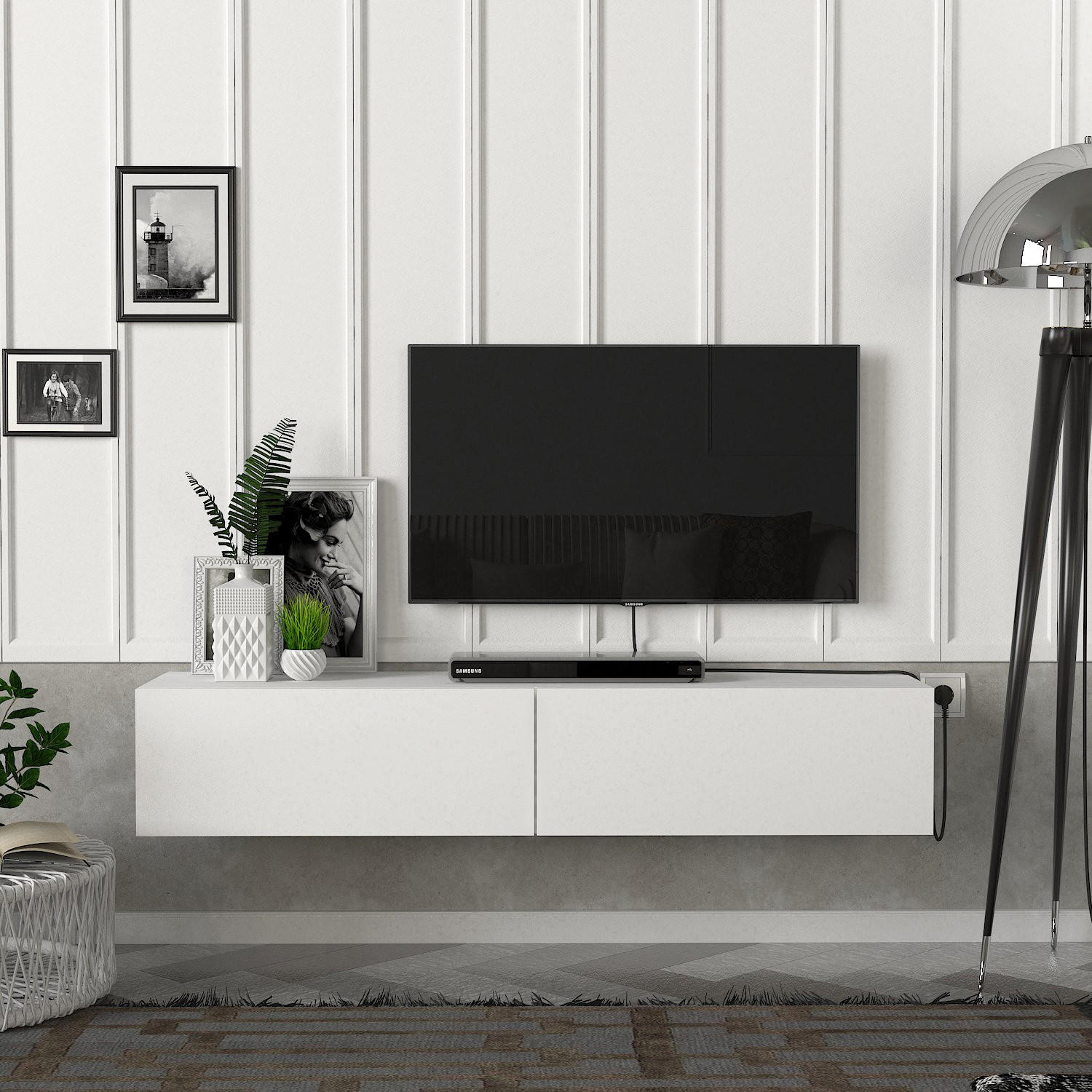 TV-LOWBOARD Hängend Aristo Weiß - Weiß, Holzwerkstoff (135/25/31.6cm) - moebel17