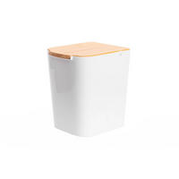 MÜLLEIMER aus Bambus 5 l 22/18/24 cm - Weiß, Naturmaterialien (18/24/22cm) - 5five Simply Smart