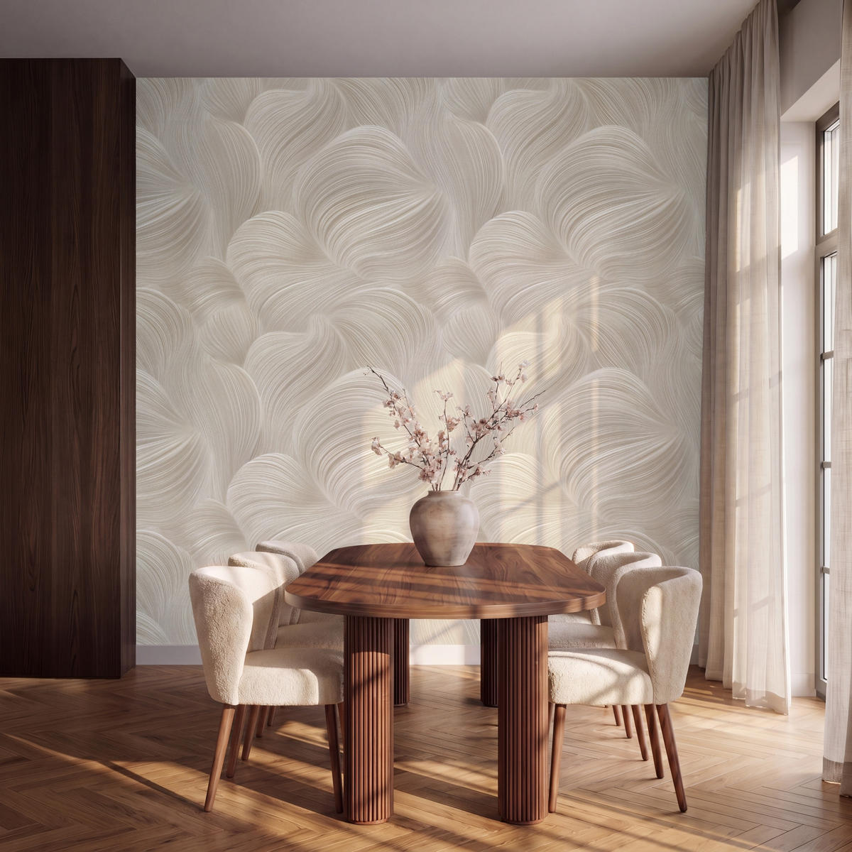 TAPETE - Lines - Ventilator - Beige - 280x260 cm - Creme, Papier (280/260cm) - OnlyWow