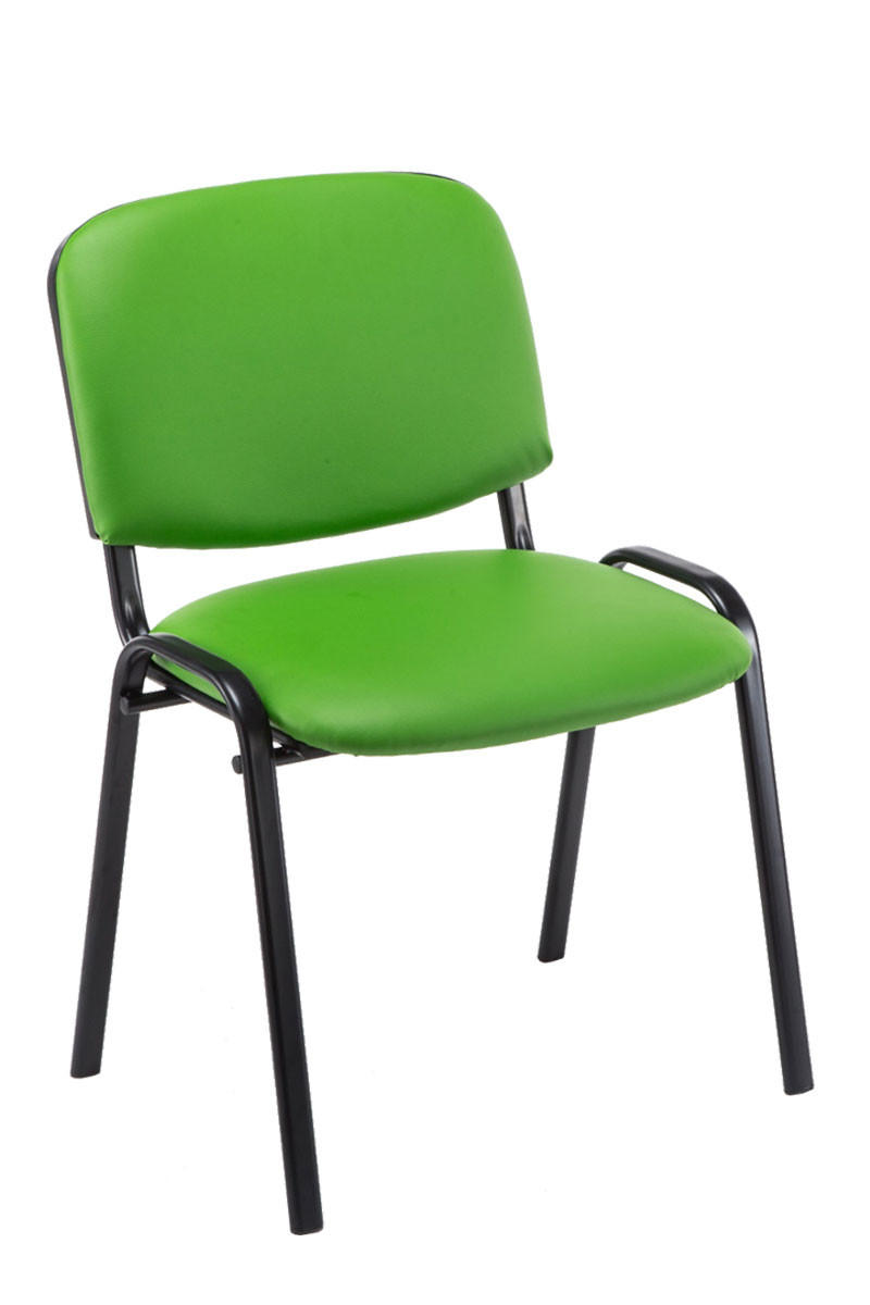 BESUCHERSTUHL Keen, Kunstleder mit Gestell Schwarz / Bezug Grün - Schwarz/Grün, Textil/Metall (54/79/48cm) - TPFLiving