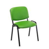 BESUCHERSTUHL Keen, Kunstleder mit Gestell Schwarz / Bezug Grün - Schwarz/Grün, Textil/Metall (54/79/48cm) - TPFLiving