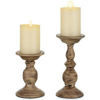 KERZENSTÄNDER 2-teiliges Set Metall Braun Klein+Groß - Braun, Metall (11/22.5/11cm)