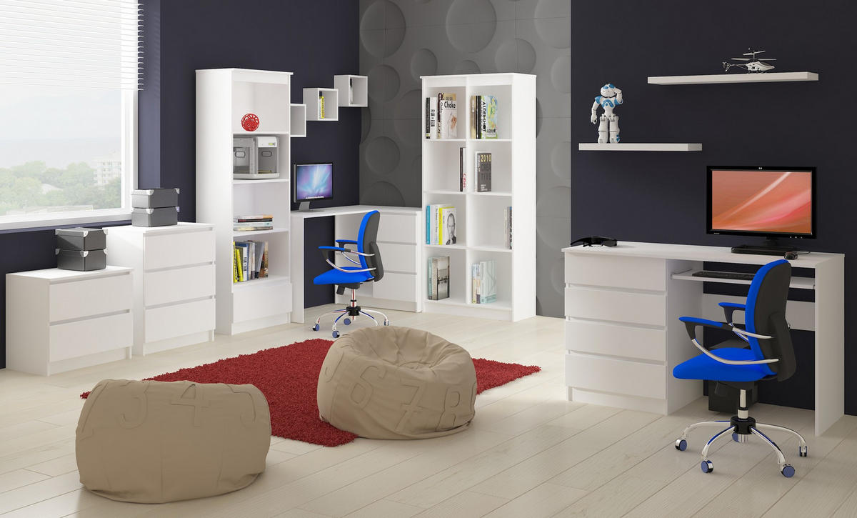 SCHREIBTISCH Weiß 77/135/50 - Weiß, Holzwerkstoff (50/135/77cm) - RAUMHIRSCH FURNITURE