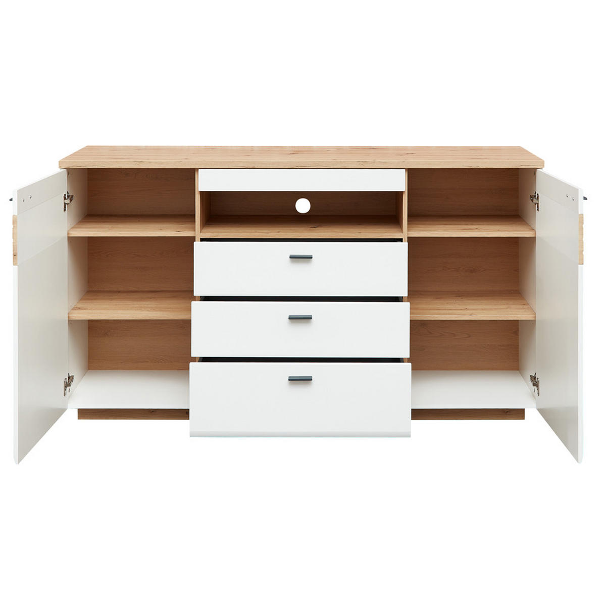 WOHNZIMMER-SET 5-TLG. Fallon-55 - Weiß, Holzwerkstoff (658/200/65cm) - Lomado