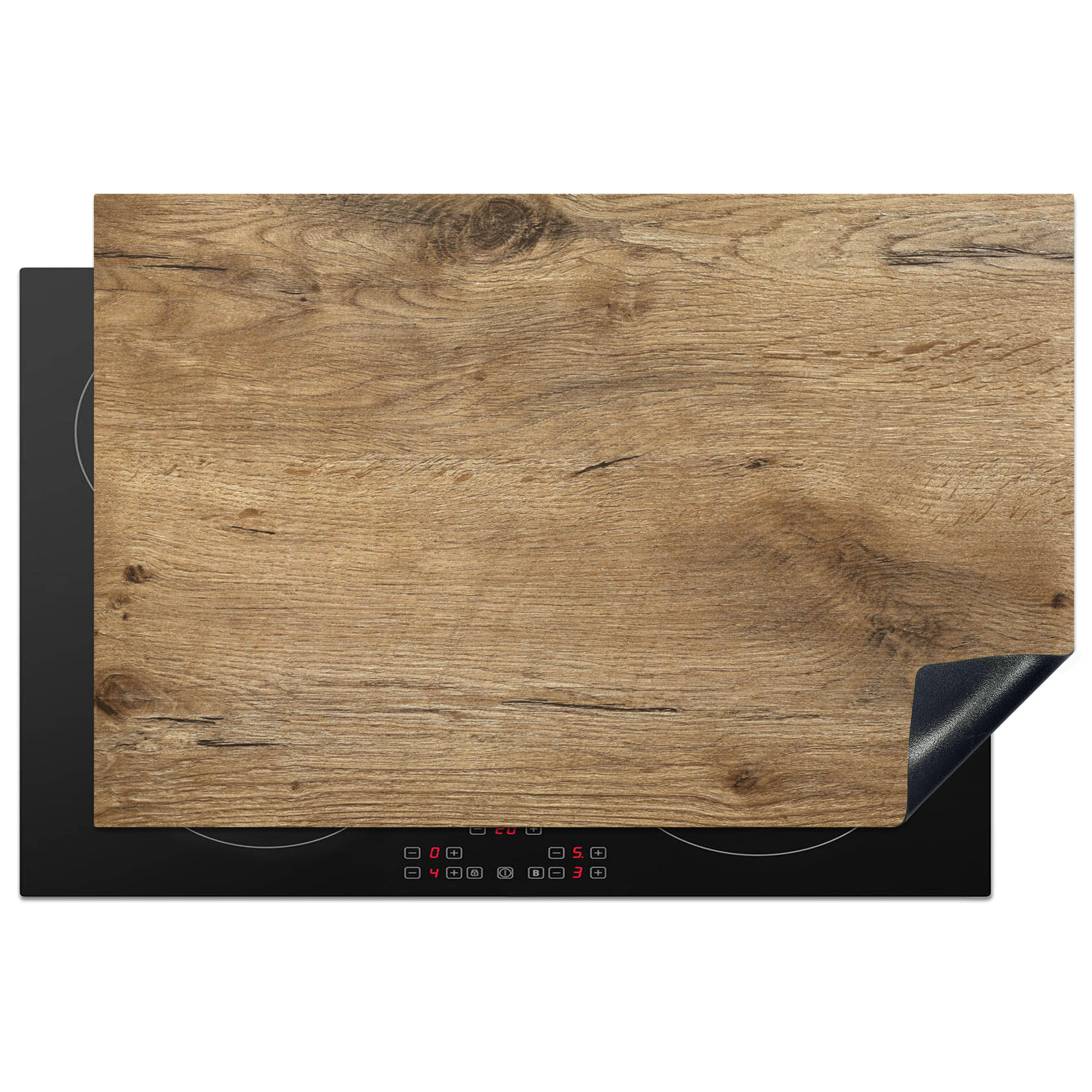 HERDABDECKPLATTE Holz - Braun - Holzoptik 80x52 cm - Eichefarben, Kunststoff (80/0.2/52cm) - MuchoWow