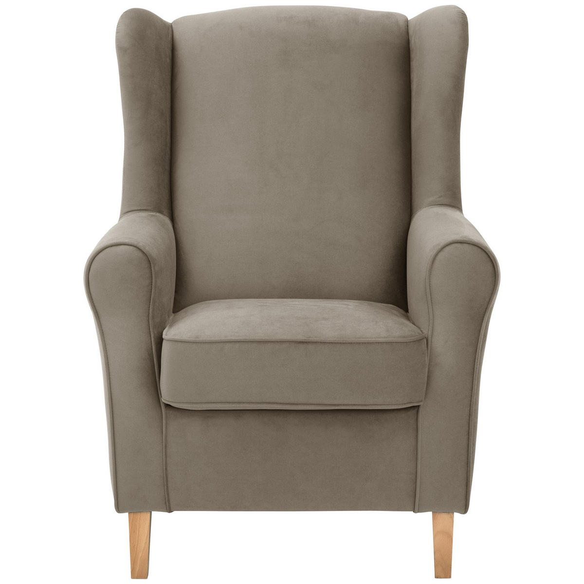 OHRENBACKENSESSEL Karlen Flachgewebe hellbraun - Hellbraun, Kunststoff (77/103/86cm) - 58aufmkessel