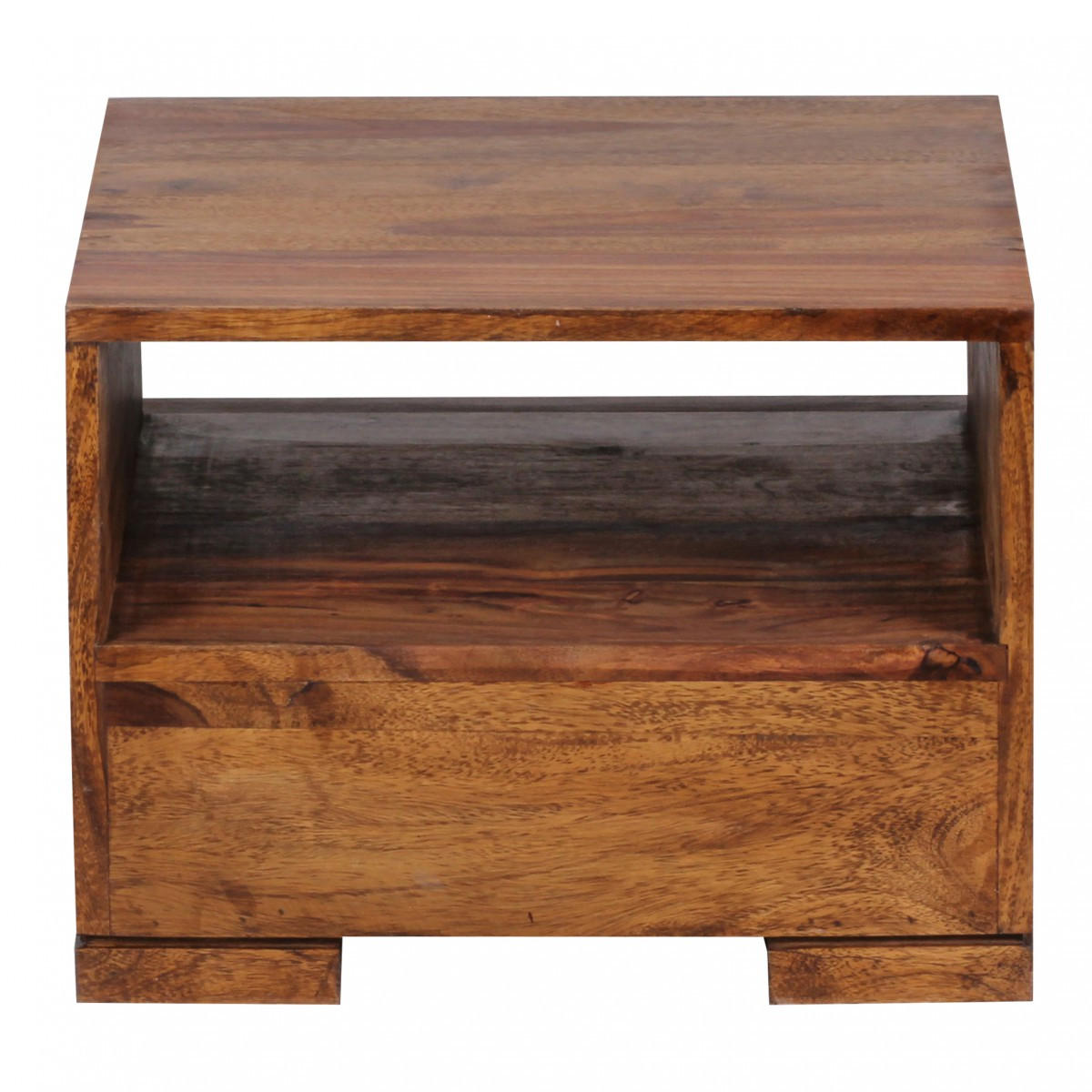 NACHTTISCH Massivholz Schublade Ablage Pflegeleicht NAKO, Braun 40x40x30 cm - Braun, Holz (40/30/40cm) - KADIMA DESIGN
